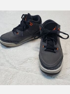 Nike Air Jordan Retro Fear Night Gray Orange HIgh Top‎ Sneakers Boy 1 Streetwear
